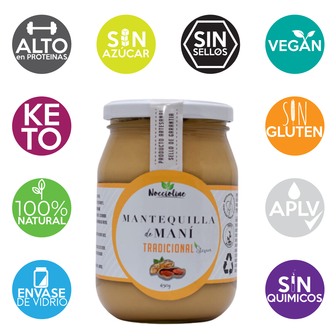 Mantequilla de Maní Stevia 450g